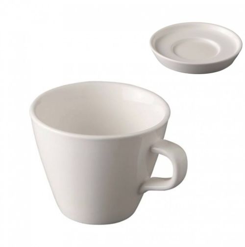 Da Vinci Cappuccino 20 cl elfenbeinfarbenes SET. Diese elfenbeinfarbene Tasse und Untertasse sind für den Druck geeignet